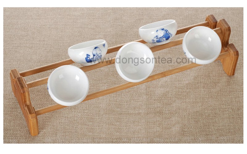 Bamboo Tea Cup Shelf